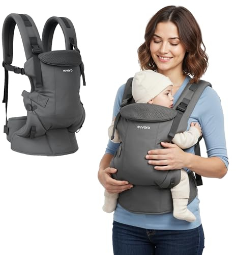 Polyester Baby Carrier- Adjustable Baby Carrier for Infants and Toddlers - Grey