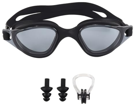Bälte simglasögon för kvinnor och män med näsklämma och öronproppar, polariserade dykglasögon med UV-skydd, vattensport för vuxna, unisex