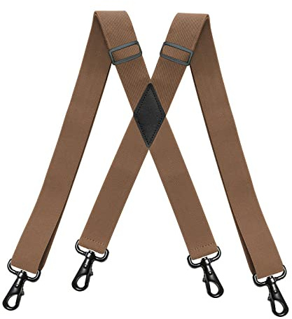3,5 * 120 cm Modebreda hängslen for män Svart krokspänne 4 clips Stretch Man Jockstrap Arbetshängslen Herrtillbehör(Camel)