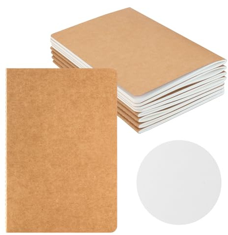 HOMEMARS A5-anteckningsbok, 100 g/m², tjockt papper, 8-pack, 14 x 21 cm, 60 sidor, blankt papper, skissbok, journalanteckningsbok för studenter, skrivning, klassrum, resor, affärer, memodagbok
