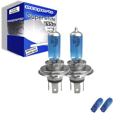 55w Super White Xenon High-Main-Full beam upgrade HeadLight Bulbs TRANSIT CONNECT 16V 06.02->