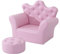 HOMCOM Kids Armchair Toddler Chair Sofa Set with Free Footstool PU Leather Pink