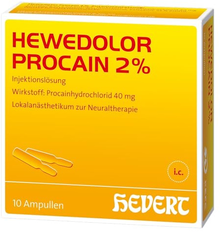 Hewedolor Procain 2% Lokalanästhetikum zur Neuraltherapie, 10 St. Ampullen