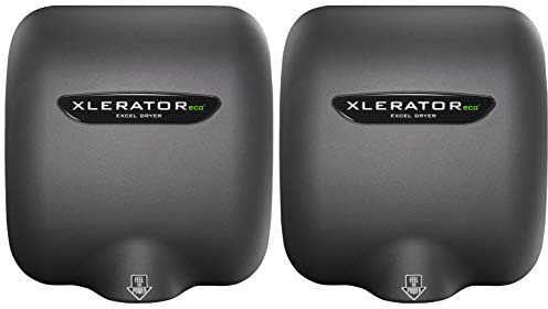 XLERATOReco XL-GR-ECO 1.1N High Speed Commercial Hand Dryer, Excel Dryer, Graphite Textured Cover, Automatic Sensor, Surface Mount, Noise Reduction Nozzle, LEED Credit, No Heat, 110/120V (2 PK)