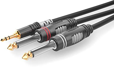 Hicon HBA-3S62-0300 Klinke Audio connection cable [1x jack3.5mm - 2x jack6.3mm (