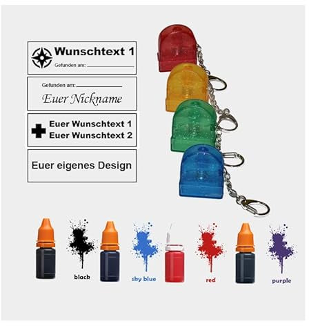 Stempel mit Wunsch Bild/Motiv und Text frei personalisierbar Geocaching Travelbug Stamp Geocacher Ausrüstung