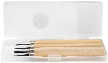 Oumefar 4 stycken träsnideriverktyg , träbearbetningsverktyg , manual , pennvässare , stämpelverktyg , snideriverktygsset , trägravyrstämpel , sniderikniv , fyrdelat set (nummer två)