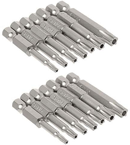 Mesee 14 Stücke 1/4 zoll Hex Shank Star Head Screw Driver Bit Set, Magnetische Sicherheit Star BST Schraubendreher Bits Set Screwdriver Kit Tools - 50mm