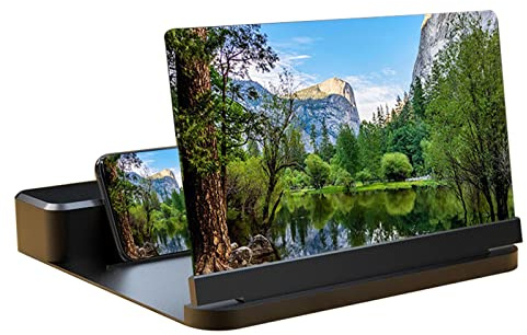 Lente d'ingrandimento dello schermo per telefono cellulare con proiettore per altoparlanti Bluetooth, lente d'ingrandimento dello schermo del telefono 30 pollici Amplificatore mobile ultra trasparen