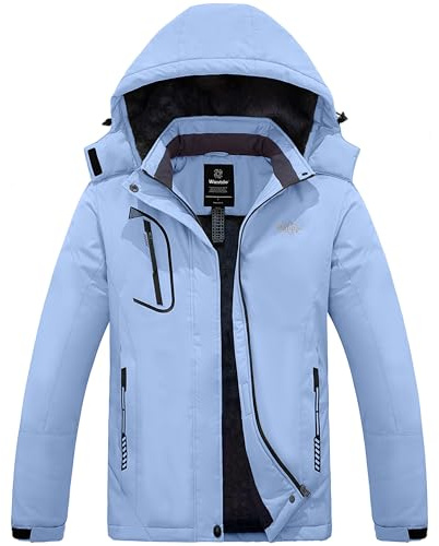 Wantdo Vinterkappa Snowboard Outdoor Parkas, vandring, plusstorlek, regnjacka, vattentät, ledig skidjacka, vindjacka, Myntgrön, L