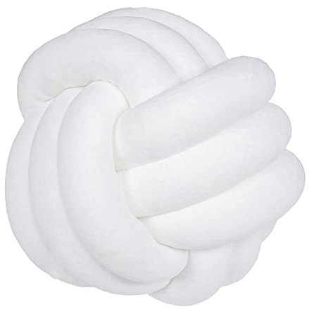GYCS Weiche Knoten Ball Kissen Knoten Kissen knotenkissen Bett Gefüllte Kissen Wohnkultur Kissen Ball Plüsch Bett deko Werfen gut gut abgedichtet-Padded,Weiß,35cm