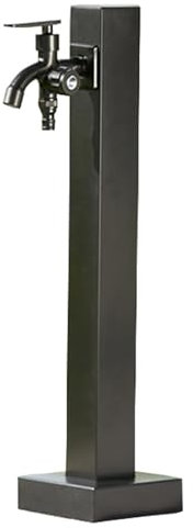 Colonne D'eau Extérieure en Acier Inoxydable, Colonne a Eau de Jardin Verticale avec Robinet a Double Sortie D'eau, Robinet Antigel Extérieur, Fontaine Montée au Sol(58cm/23in)