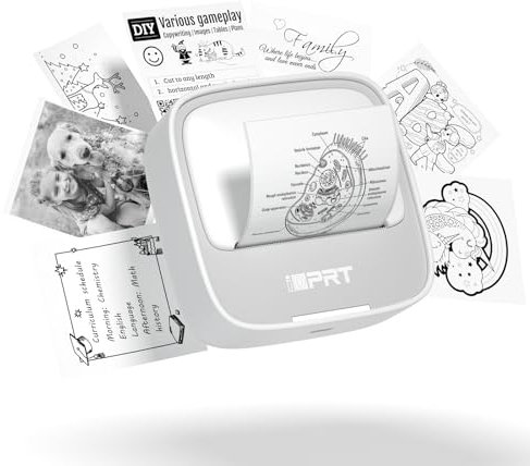 iDPRT Mini Portable Sticker Thermal Printer for Study Notes Pictures DIY Labels, Study Notes, Photos