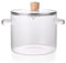 CUCUFA 2.3L/78 Oz Borosilicate Glass Ribbed Cooking Pot, Glass Simmer Pot with Lid, Simmer Pot for Soup, Saucepan Pan