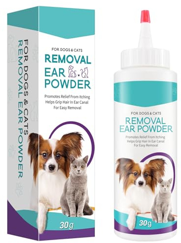 exatta Ohrenreiniger Hund, Pulver zur Enthaarung von Hundeohren, Hund Ohrenreiniger, Hundeohren Reiniger, Ohrreiniger für Hunde, Hunde ohrenreiniger, Ohrreiniger für Alle Katzen und Hunde, 30g