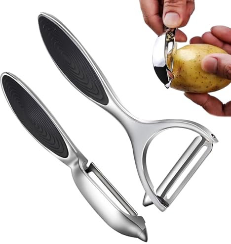 Pelapatate Da Cucina, Pelafrutta Da Cucina - Set Di 2 Pelapatate Da Cucina, Tritapatate Multifunzionale, Pelapatate A Y Con Buona Presa Per Patate E Verdure