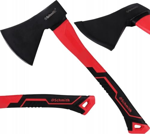 Schmith - Hacha con Mango de Fibra de Vidrio 1 kg - Ideal para leña - Resistente - Ergonómico - Robusto - Forestal