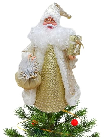 30 cm jultomtefigur julgransdekoration, juldekoration prydnad docka traditionell jultomtefigur för julgran hem eldstad bord julfest dekoration (D)