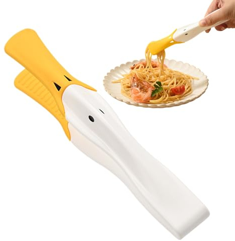 Pinzas de cocina resistentes al calor – Boca en forma de pato, utensilio ergonómico de silicona, torneador antiadherente bloqueable, herramienta de cocción segura | Espátula versátil fiable para re