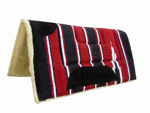 Aces Equine Western Tapis de selle Numnah Cow Boy Polaire Rouge 32 x 32 3,8 cm d'épaisseur