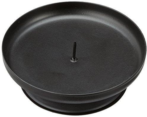 Genware NEV-PCH7 - Piattino portacandela per candele a colonna, diametro 75 mm, nero