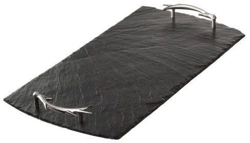 The Just Slate Company Large Serving Tray with Antler Handles