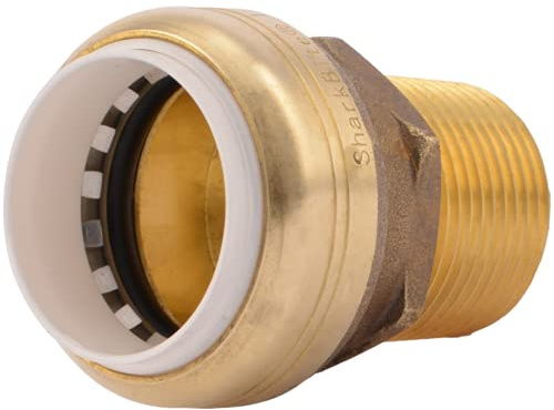 SharkBite 1 Inch PVC x 1 Inch MNPT Adapter, Push to Connect Brass Plumbing Fitting, PEX Pipe, Copper, CPVC, PE-RT, HDPE, UIP140A