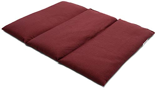 Cuscino termico con 3 compartimenti 40x30cm - semi di farro bio - borgogna- utilizabile caldo o freddo
