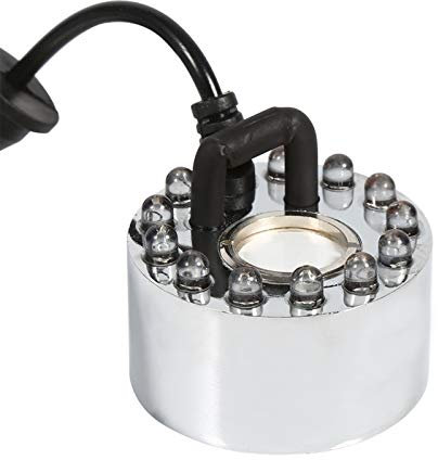 Joyzan Fabricante de Niebla, Acuario Mini Mist Maker 12 LED Colorido Maquina Humo Nebulizador Atomizador 80ML/H Fuente Humidificador Agua Estanque Paisaje Decoración para Jarrón Baño Pájaros Pecera