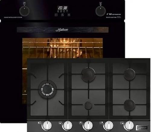 Kaiser Set de cuisinières à gaz EH 6367 + KCG 9387, four électrique, voiture, 79 L, encastrable, système intelligent + gaz naturel/propane, 90 cm, plaque encastrée, verre noir