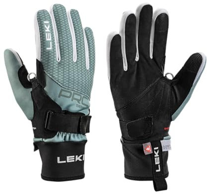 LEKI W Prc Thermoplus Shark Grün-Schwarz - Gore-Tex Warmer stretchiger Damen Gore-Tex Langlauf Handschuh, Größe 8 - FA, (652905301)