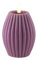 ReWu LED Kerze Deluxe Homeart Rillenkerze Ovale Formkerze aus Echtwachs mit hochwertigem Wachsspiegel - (Purple)