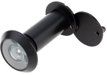 HOJLKLD Judas de Porte, judas en laiton à 180 degrés, judas à diamètre de tuyau de 14 mm pour portes de 35 mm à 58 mm (noir)