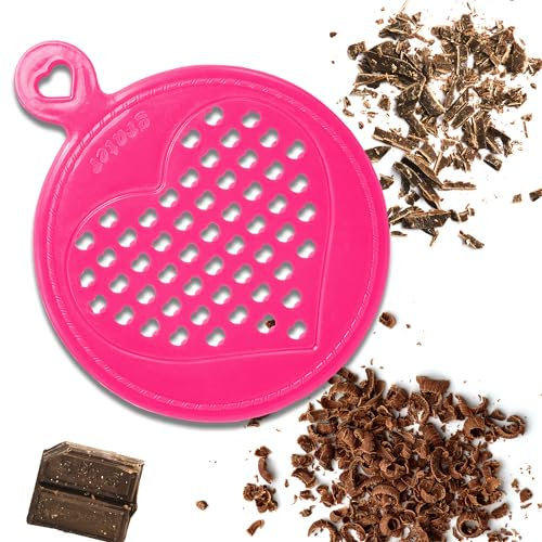 Grattugia per Cioccolato a Scaglie e Riccioli. Grata Grossa e Materiale Plastico Anti-Surriscaldamento del Cioccolato, Zester per Fondente, Anche per Verdure, Frutti e Formaggi (FUCSIA)