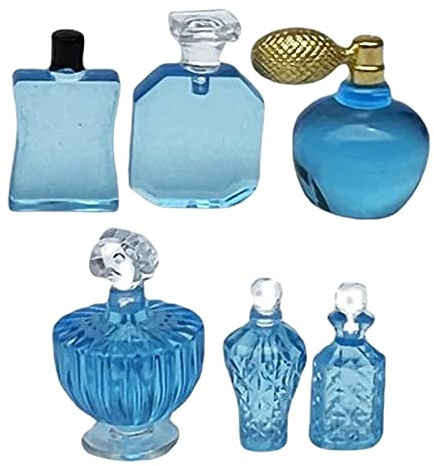 Yunhgft 6 Pezzi Mini Fragrance Profumo Miniatura Bottiglie Set Decorazione Modello Casa delle Bambole Giocattolo Educativo Plastica Adatto per Camera da