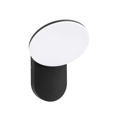 M Ledme - Hubb LED-vägglampa 10 W för utomhusbruk, 3 000 K varmt ljus, 920 lumen, IP54 vattentät, modern svart finish, dekorativ belysning för terrass, trädgård eller front