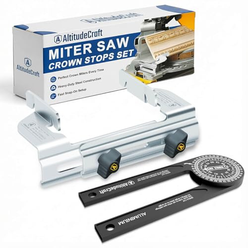 AltitudeCraft 2-in-1 Crown Molding Jig & Miter Saw Protractor Set - Eliminates Math & Guarantees Stability for Precise Trim Cuts Fits DEWALT DWS780 DW718 DW716 & Other DEWALT Models