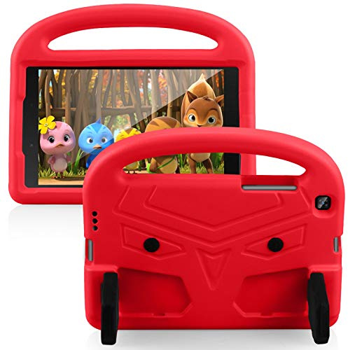 Resa med surfplatta Tablet Case For Samsung Galaxy T290 / T295 Silikonväska For barn, For ShocktoProof Lightweight Drop-toxa Stand, med handtag och kickstand(Rosso)