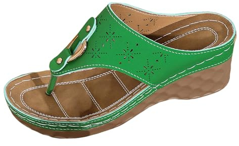 Generisch Sandales Orthopédiques Femme Été Sandales De Trekking Pieds Nus Avec Sangle Réglable Compensées Femme Avec Bande Croisée Pantoufles D'été Anatomiques Confortables Fabriqué En Italie