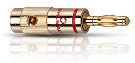 Oehlbach Banana B1 - Bananenstecker für Kabel bis 10mm² - vergoldet, rot/schwarz Kennzeichnung - 4 Stück - Gold