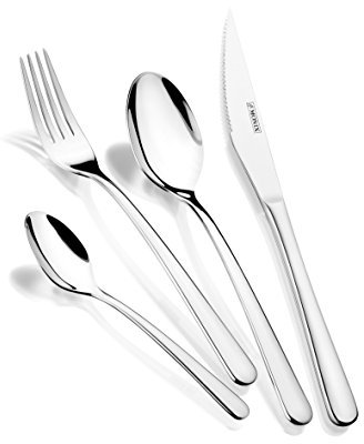 MONIX Pisa | Set de Couverts 24 Pièces Contemporain Argent