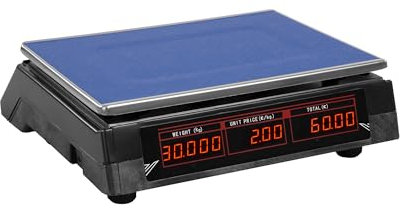 Steinberg Systems Kontrollwaage Digitalwaage Tischwaage (bis 30 kg, Genauigkeit 2 g, LED-Display, Akku bis 40 Std. Betrieb, versch. Funktionen) Schwarz