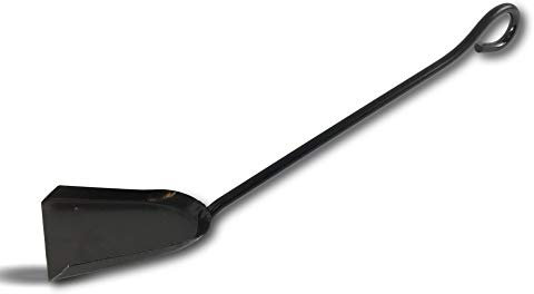 Pelle à cendres grand modèle en fer forgé noir | Accessoire pour entretien poêle à bois barbecue chaudière cheminée feu | Braises cendres charbon de bois | Esthétique solide | Kibros 4sc0050PE