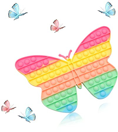 GLLBTPT Jumbo Push Popper It,Juguete sensorial de gran tamaño con mariposas, gran burbuja para niños y adultos, herramienta de descompresión y alivio de la ansiedad