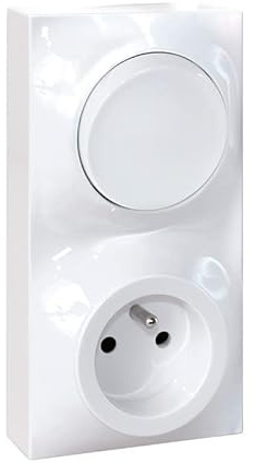 Prise + va et vient Dune Eur'Ohm - Blanc - 2P+T -16A