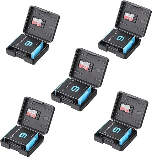 Confezione Da 5 Scatole Di Plastica Protettive Compatibili Con Le Batterie Delle Fotocamere Gopro 9/10 Hero; Organizer Multifunzionale Per Batterie Con Slot Per Schede Di Memoria