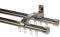 DécoProfi Gardinenstange Innenlauf 2-läufig Set Ø 20 mm Antik-Messing I Länge: 120cm Aluminium für Wandmontage I Als Gardinenschiene & Vorhangstange geeignet