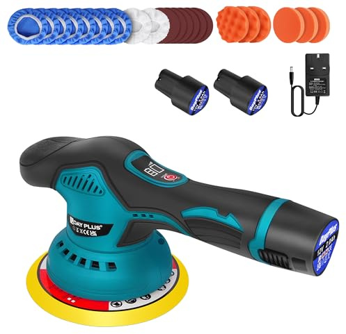 Car Polisher and Buffer Set, Car Polisher Cordless Car Buffer Polisher - with 2 x12V Lithium Battery Polisher Buffer, Variable Speed, Car Polisher for Grinding, Polishing