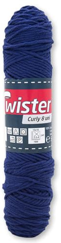 Frida's Wollhaus Twister 50 g Curly 8-fach Uni Baumwolle Schulgarn Topflappengarn Wolle 28 Farben (59 | Marine)