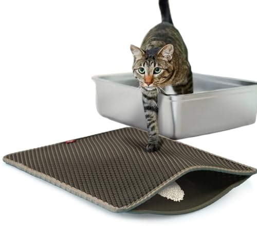 CanadianCat Company | Katzenklo Matte groß XXL, Katzenstreu Matte, Vorleger für Katzentoilette, Katzenmatte, Katzenstreumatte, anthrazit, 80 x 65 cm